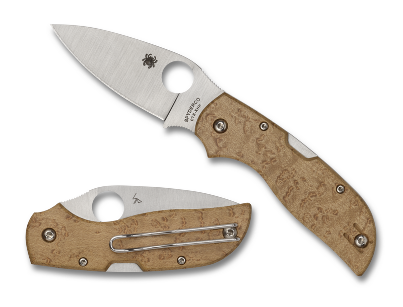 Spyderco C152WDP Chaparral Birdseye Maple Scales SL/PL Knife
