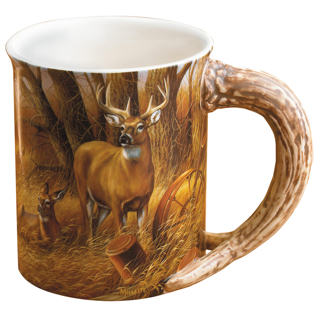 Wild Wings 8955712065 Sculpted Mug 16 oz Antler Handle Whitetail Art