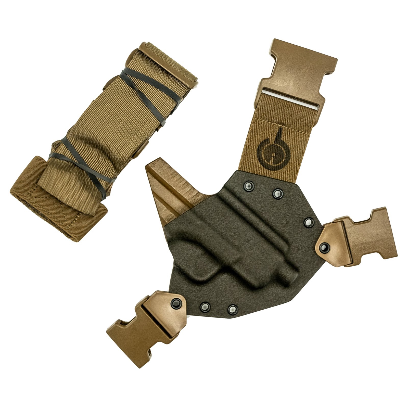GunfightersINC KN-HELLCAT-040221 Chest Holster, Kydex, Coyote Brown, RH