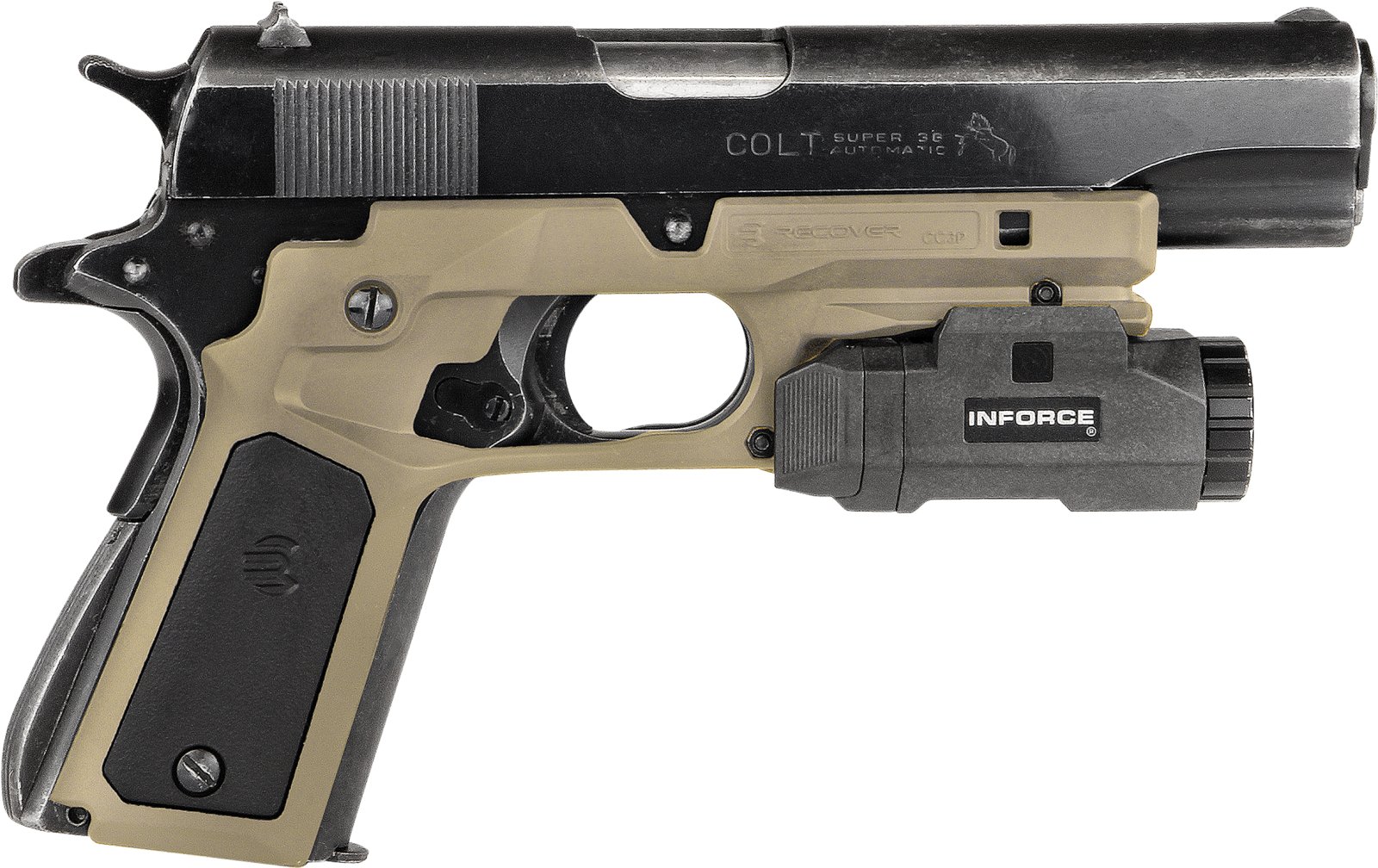 Recover Tactical CC3P0201 Frame Grip Tan Polymer with Interchange... - Recover Tactical - 1911