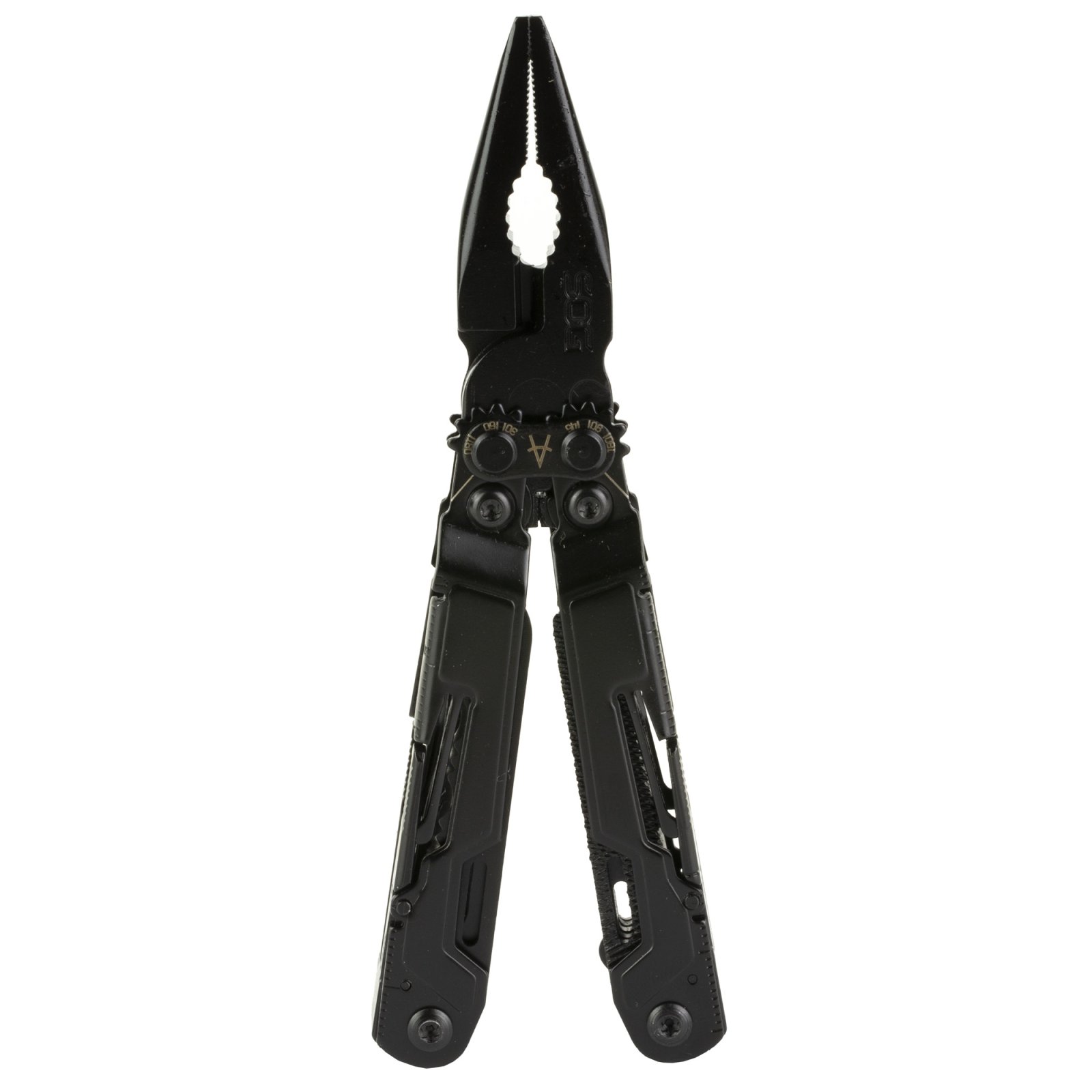 SOG PP1002-CP Powerpint Black 18-Tool Multitool with Serrated Blade