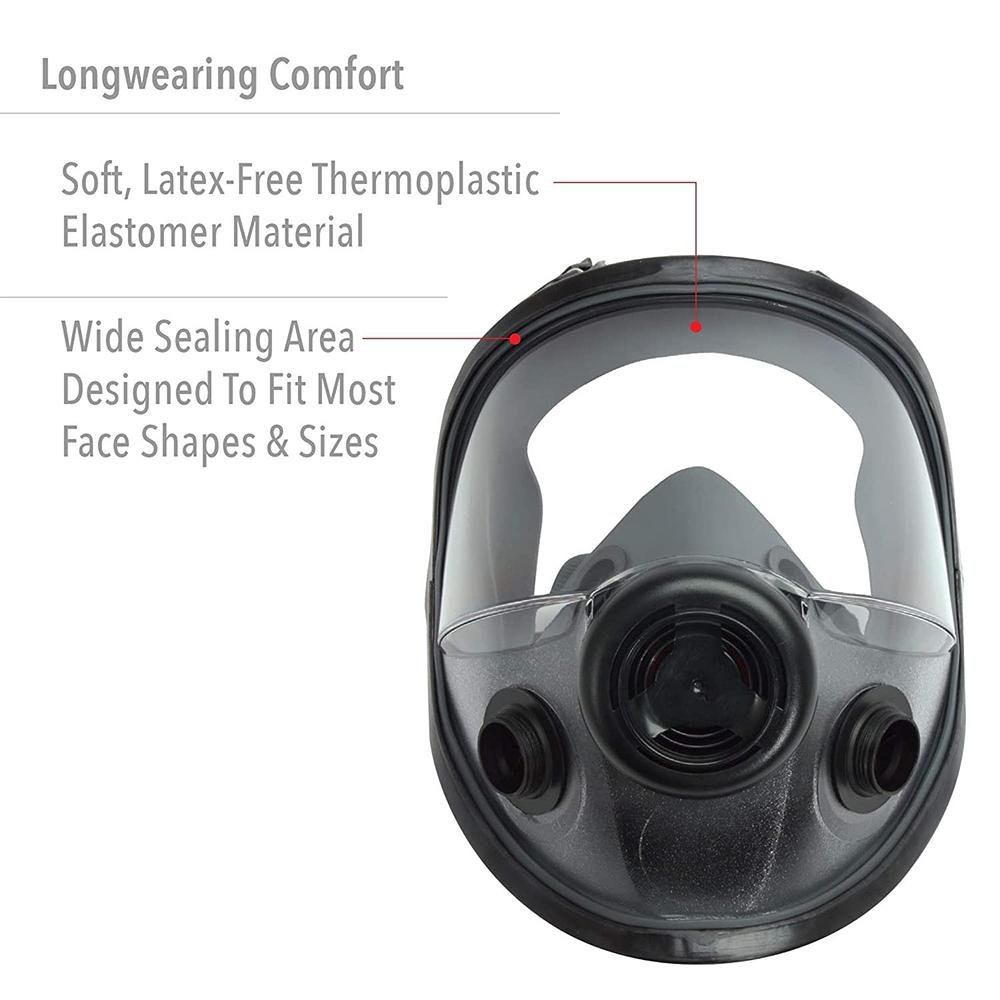 Honeywell 54001 North 5400 Full Face Respirator Mask, Dual Cartridge, M/L