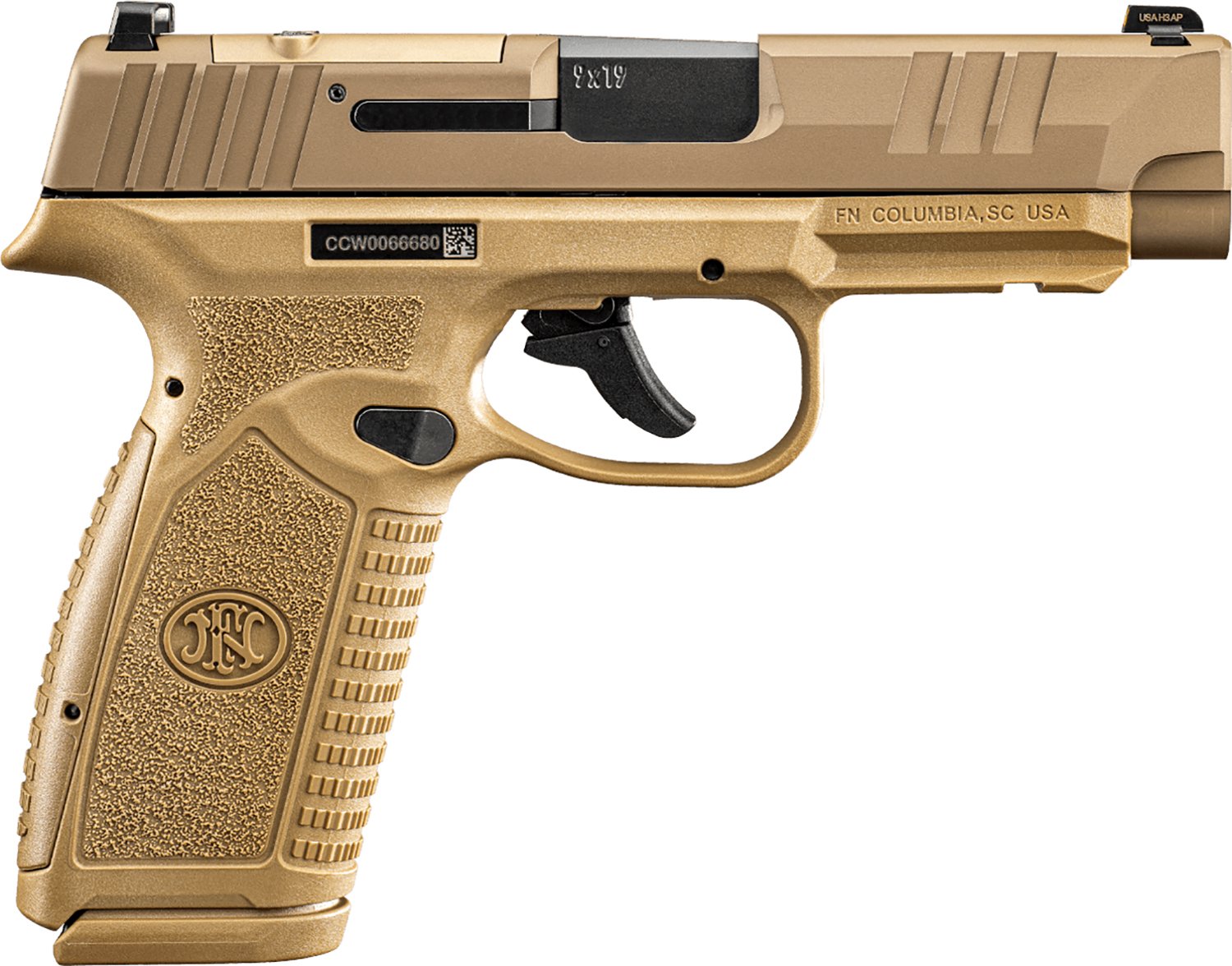 FN America 66-101764 Reflex XL 9mm 10+1 FDE Tritium Sights 3.8" Barrel
