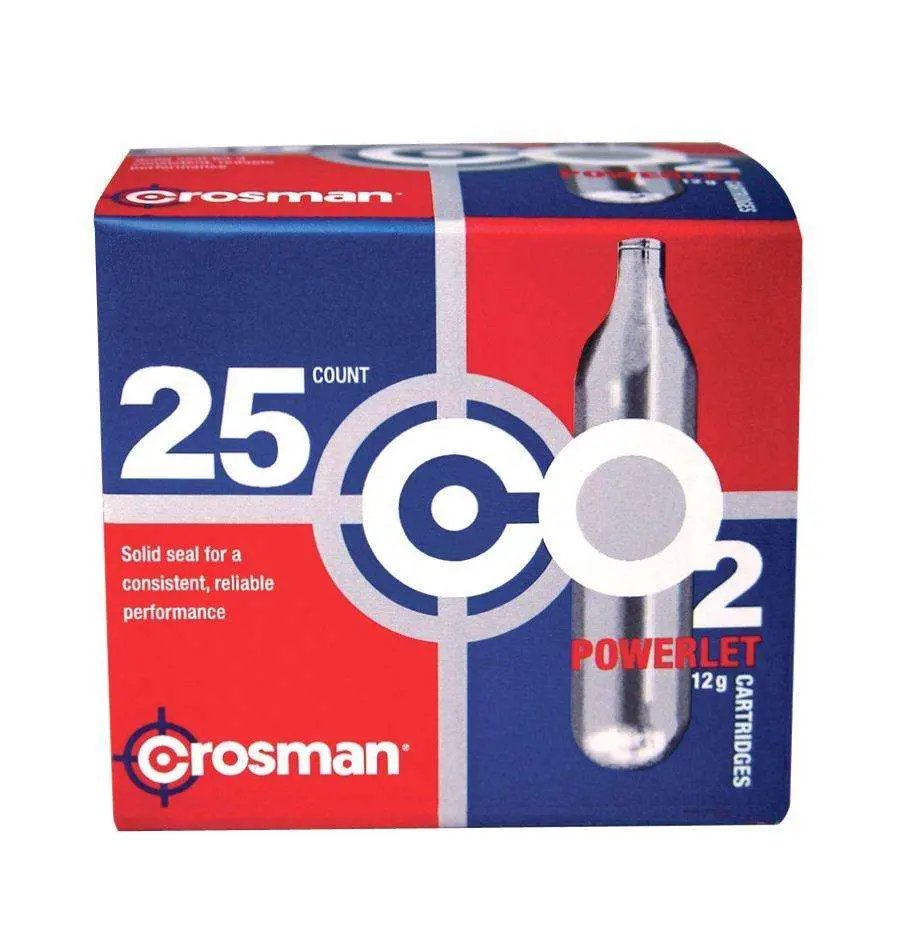 Crosman 12g CO2 Powerlet Cartridge 25/pack 2311