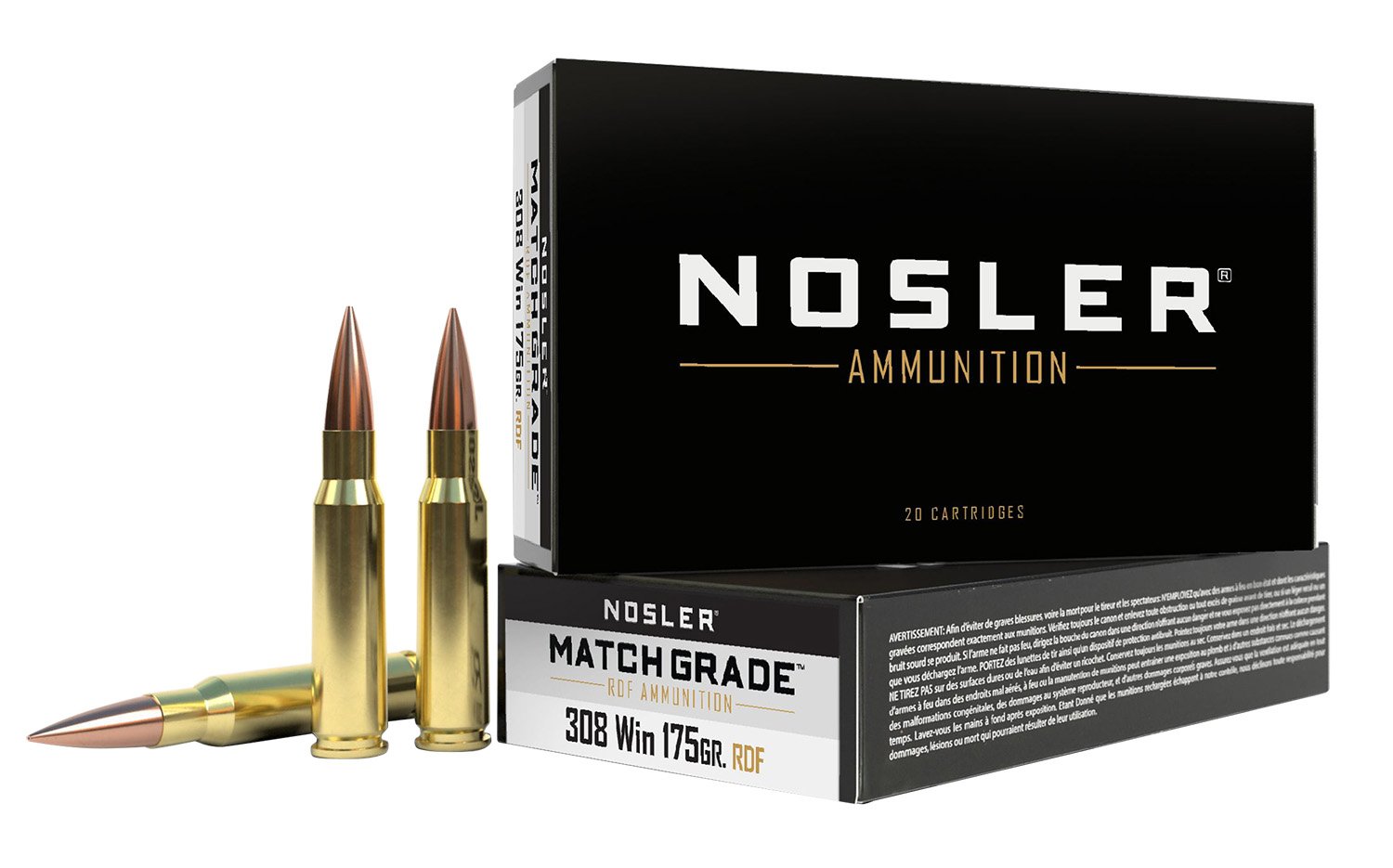 Nosler 60132 .308 Winchester 175 Grain HPBT 20 Rounds Match Grade