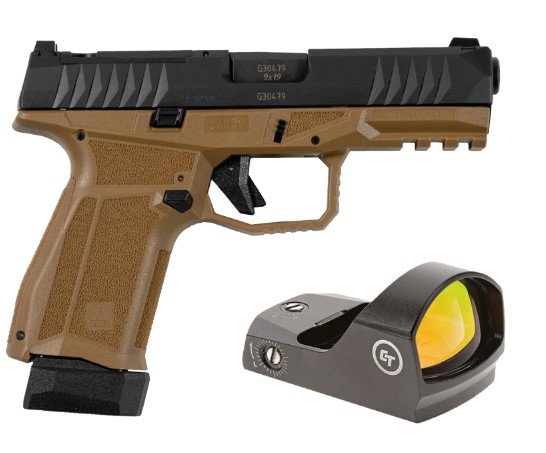 AREX Delta M OR 9mm 15+17Rd Ambi FDE w/ Crimson Trace Red Dot - AREX - 9mm