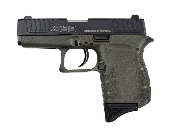 Diamondback DB0200P101 9mm Pistol, 3" Barrel, OD Green, 6+1 Capacity
