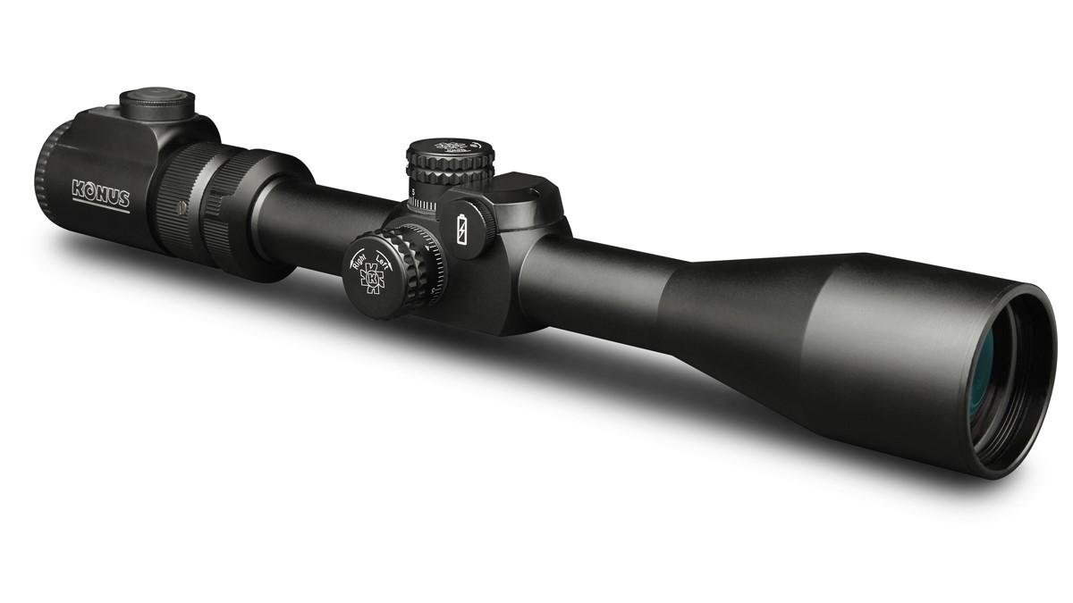 Konus Pro-EL30 6-24x50mm Illuminated LCD Scope, 10 Interchangeable Reticles, Waterproof, Fogproof, Shockproof, Parallax Wheel, Red Illumination, 30mm Tube - Konus