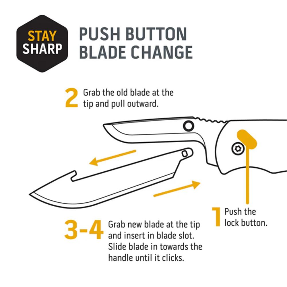 Outdoor Edge Drop Point Replacement Blades Stainless 2.2 in. 6 pk.