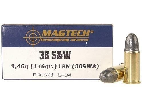 Magtech 38SWA Range/Training Target 38 S&W 146 gr Lead Round Nose (LRN) 50 Per Box