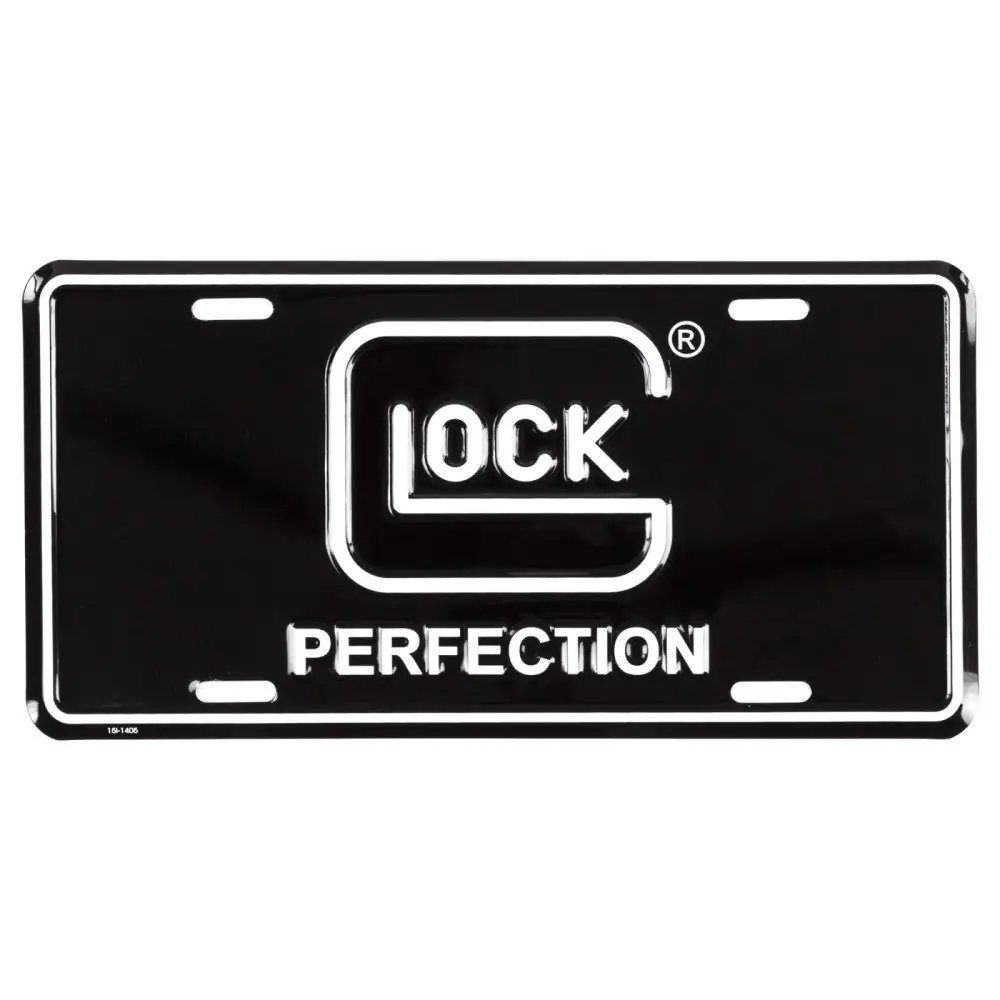 Glock OEM Perfection License Plate Black & White