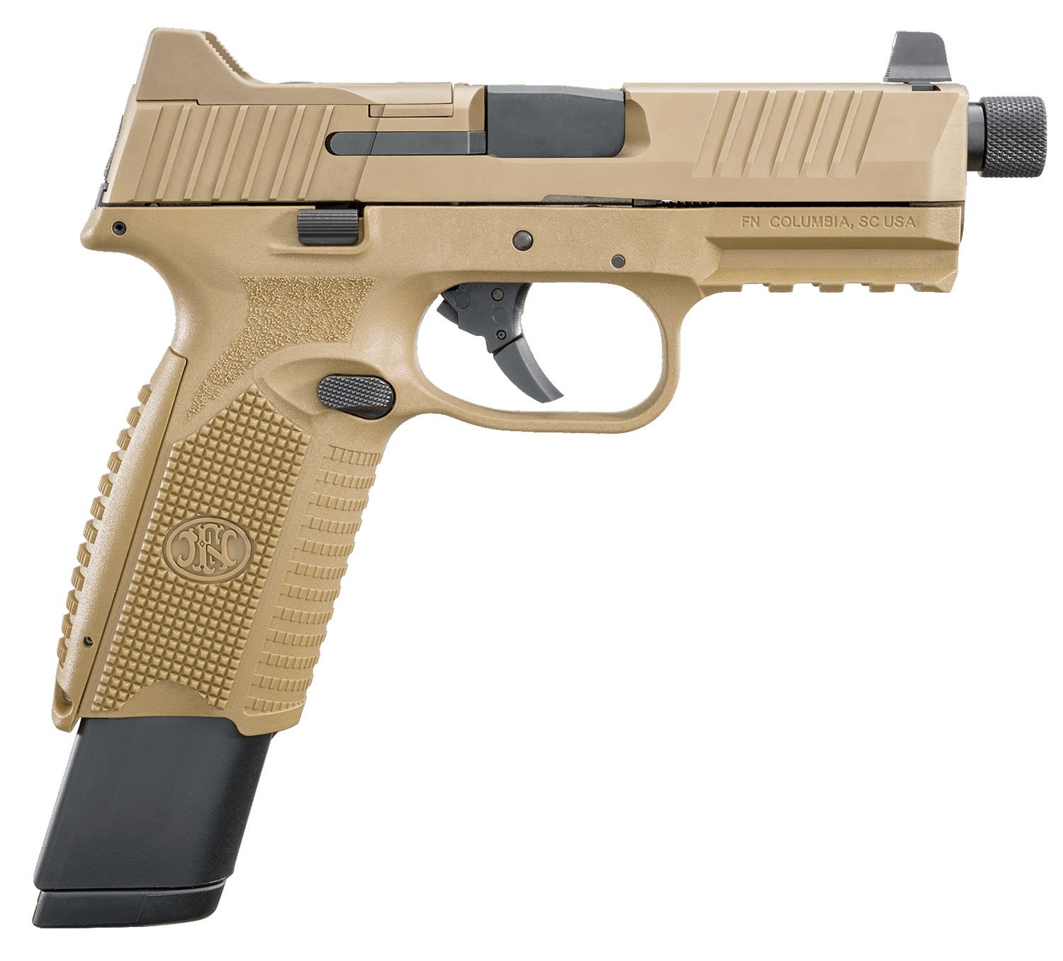 FN 509 Tactical 9mm 4.5in Threaded Barrel Flat Dark Earth 24rd Capacity