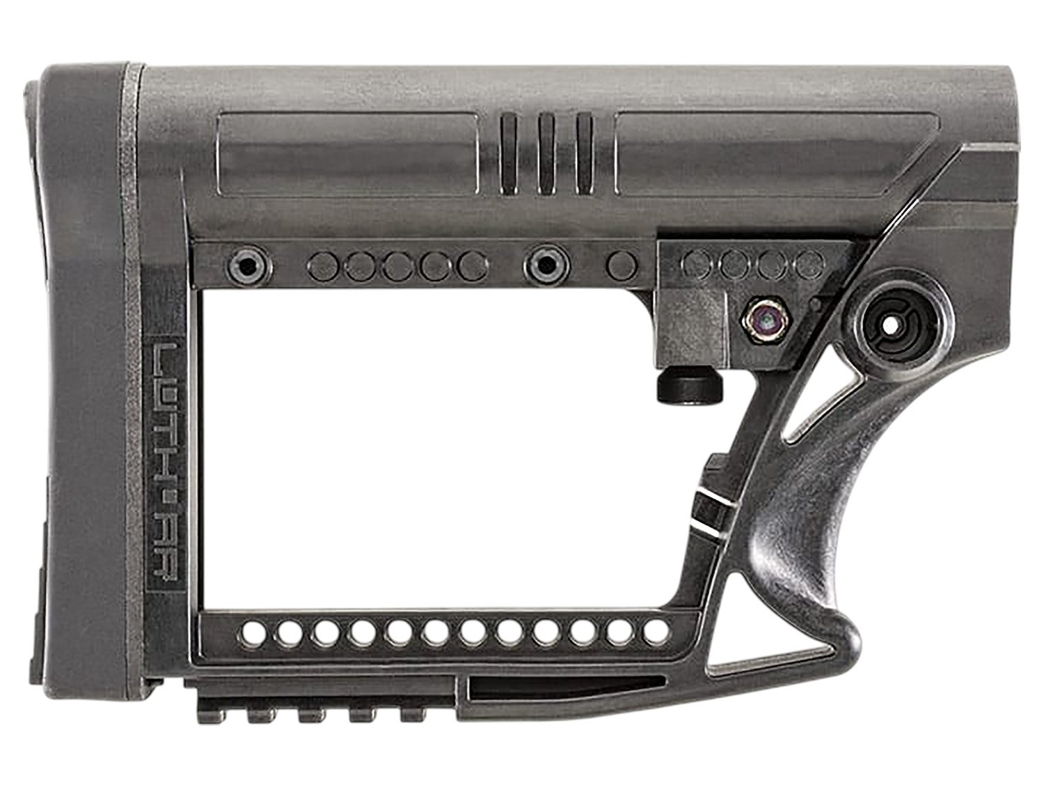 AR-15 Skullation Stock Assembly Collapsible Carbine Black - Luth-AR