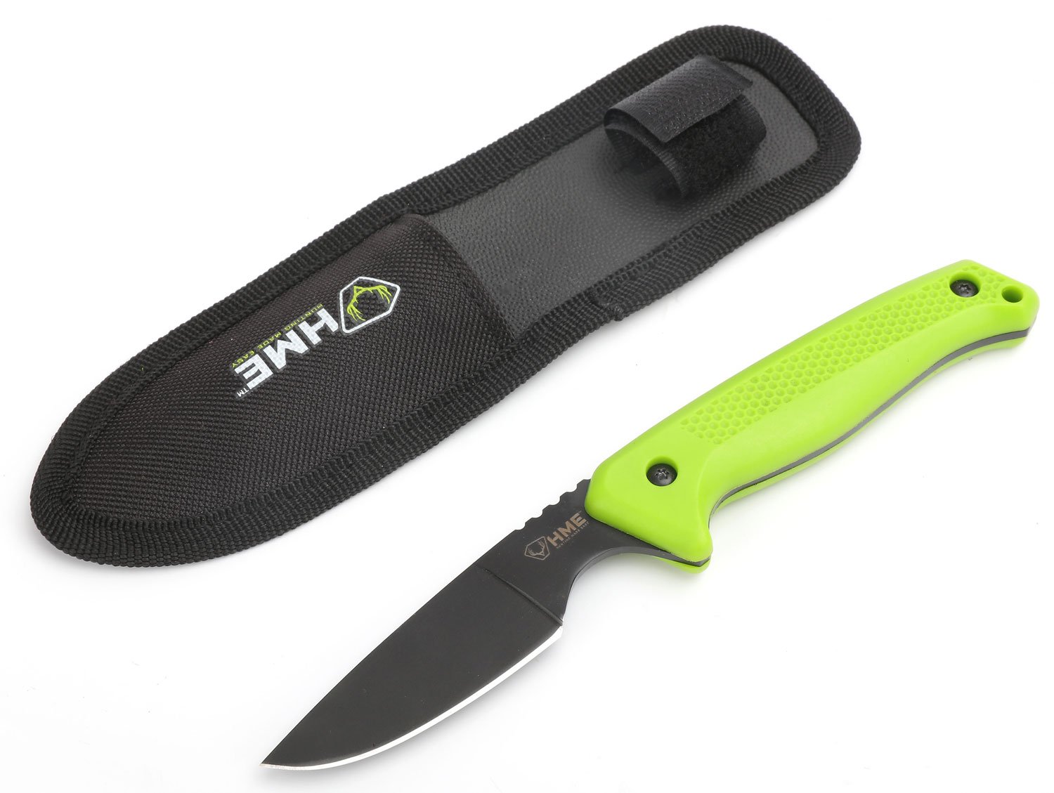 HME KNFBCK Fixed Blade Knife 2.5" 420HC Black Oxide Green Handle