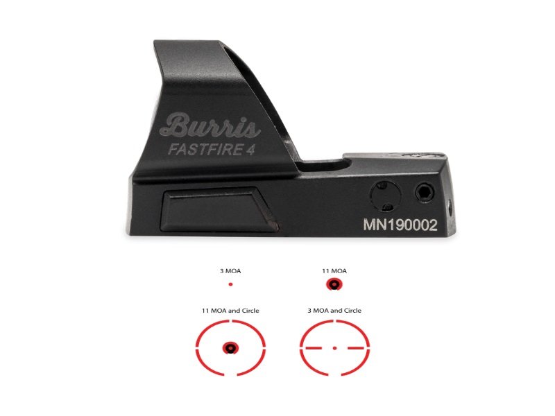 Burris Optics 300259 FastFire IV Black Larger Sight Window For Pistol/Rifle/Shotgun Use Auto Brightness & Auto Shutoff MULTI RETICLE RED DOT