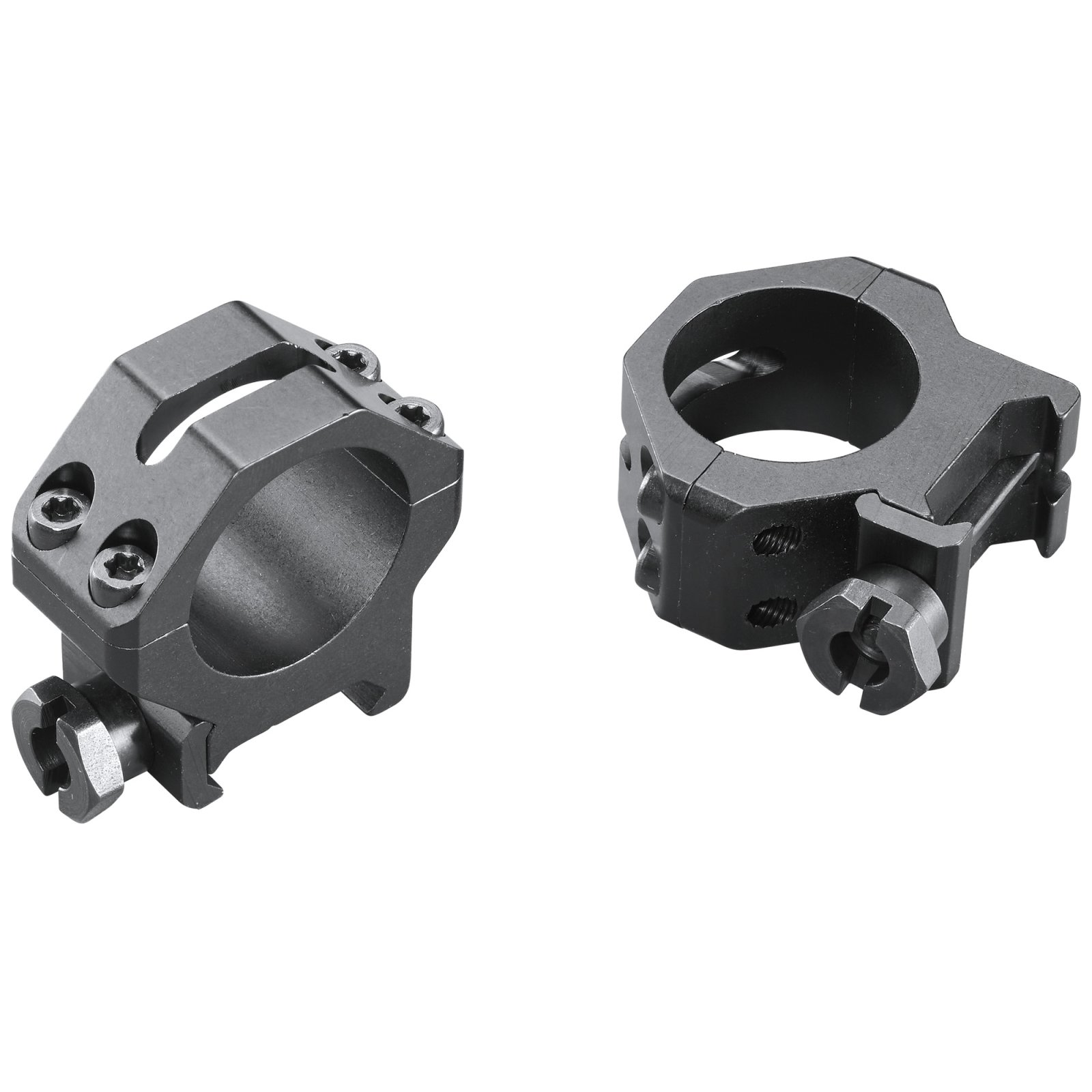 Weaver 48360 1 in Medium Four Hole Rings Matte Black Aluminum - Weaver - 1"