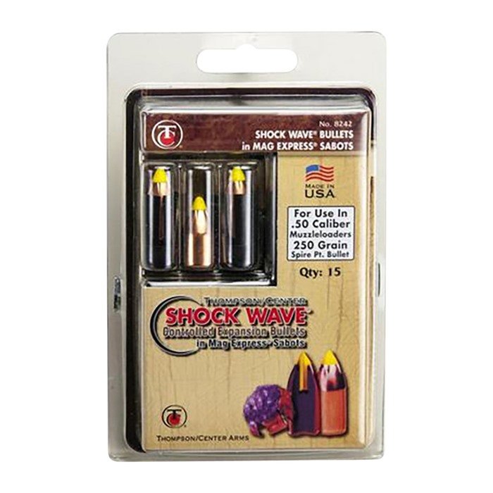 T/C Accessories 17008245 Shock Wave Bonded Core w/Super Glide Sabots 50 Cal Spire Point 250 GR 15