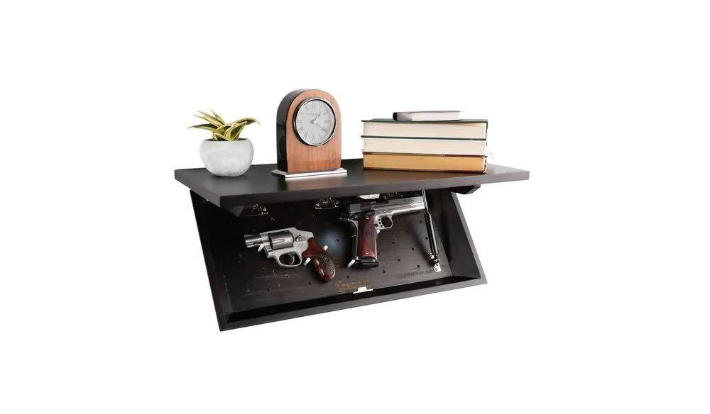 Lockdown 1117248 In-Plain-Sight Shelf, Stained Walnut, 24"x11.75"x3.25" - Lockdown