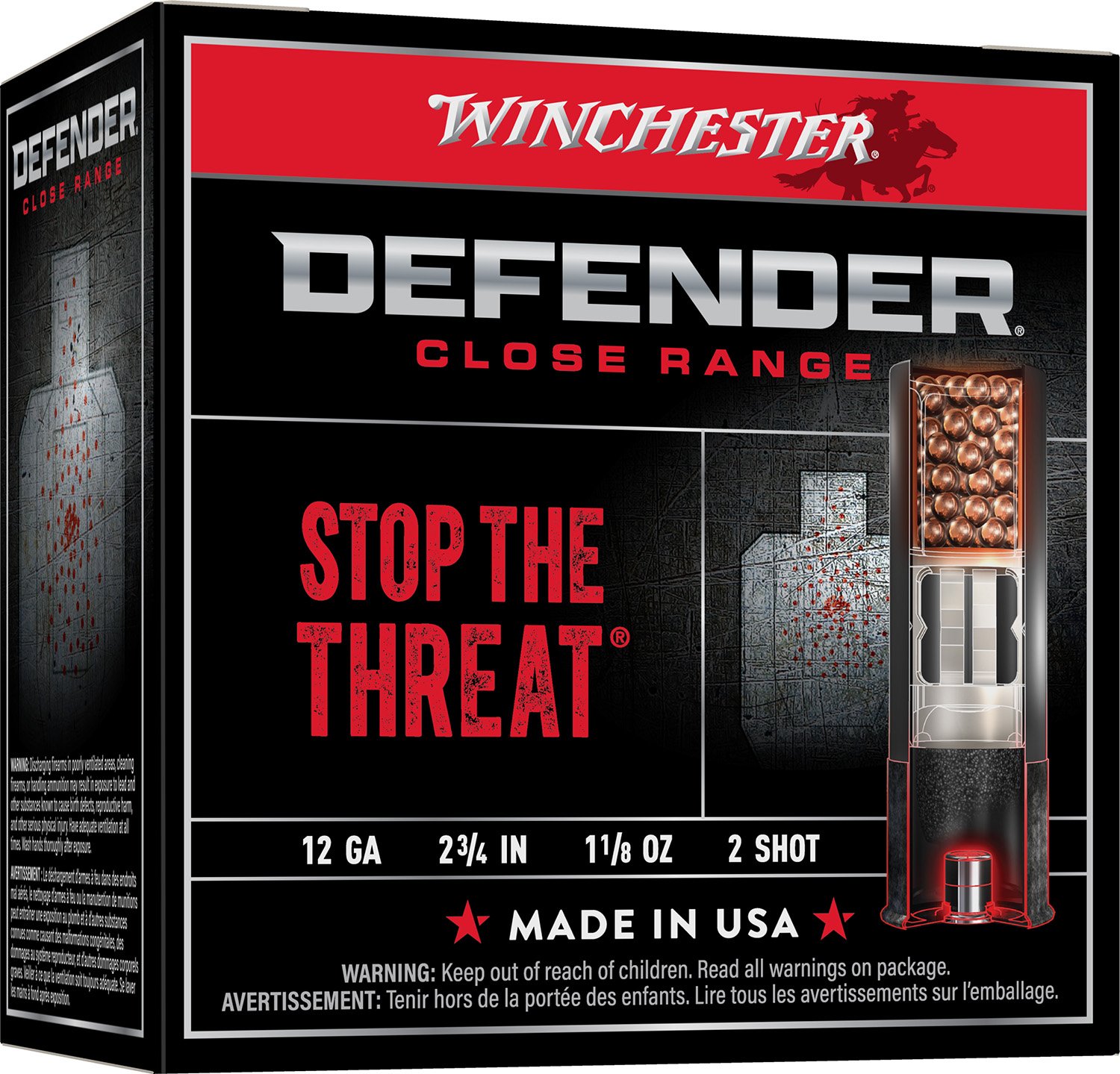 Winchester Defender S122PD25 12 Gauge 2.75 in 1 1/8 oz #2 Shot 25/box - Winchester - 12 GAUGE
