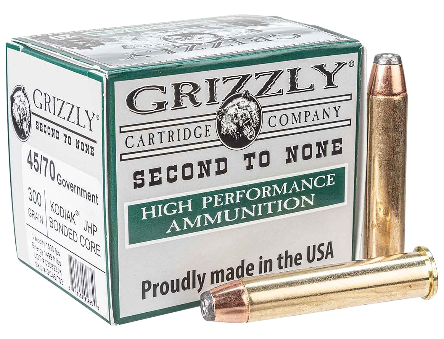 Buy Grizzly Ammo GC45/703 45-70Gov 300gr Jacketed Hollow Point 20 Per Box/10 Case online