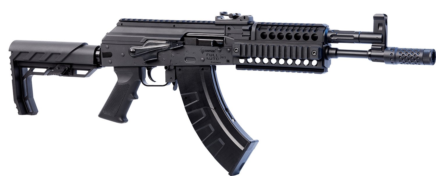 Crosman AK1 Black CO2 Powered Full Auto Air Rifle with Folding Stock (CAK1) - Crosman - FULL AUTO