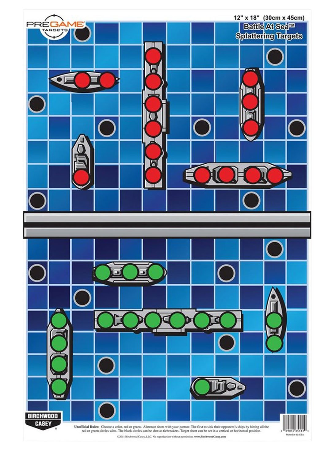 Birchwood Casey Pregame Battle at Sea 12x18 Blue 100 Pack