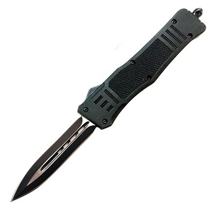 CobraTec MBCTK-1MDAGNS 3" Dagger SL/Plain Edge Black Handle D2 Steel OTF - CobraTec Knives