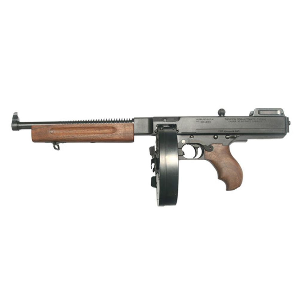 Thompson TA510D Deluxe Pistol, 45 ACP Caliber, 10.5" Barrel, 10+1 Drum Capacity, Blued Metal, Walnut Grip, Right Hand Orientation - Auto-Ordnance - 45 ACP