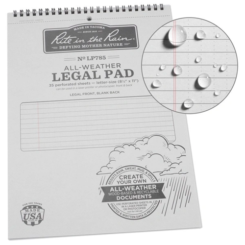Buy Rite in the Rain Legal Pad 8.5x11 Water-Resistant Topbound 50-Sheet online