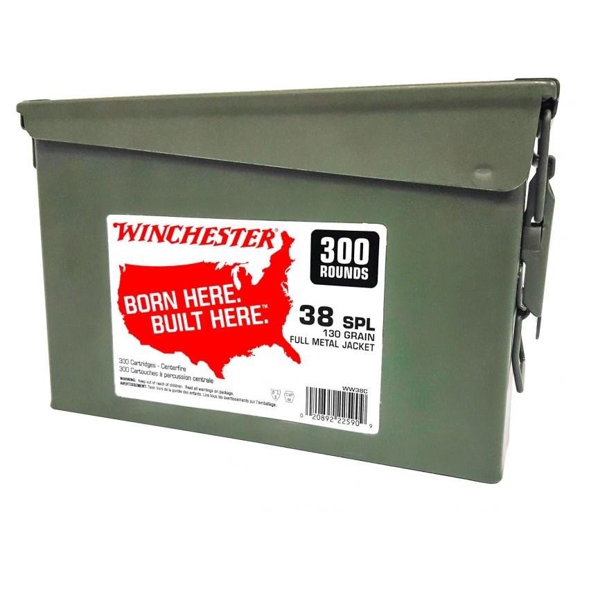 Winchester Ammo WW38C USA Target 38 Special 130 gr Full Metal Jacket (FMJ) 300 Per Box/ 2 Cs - Winchester - FULL METAL JACKET