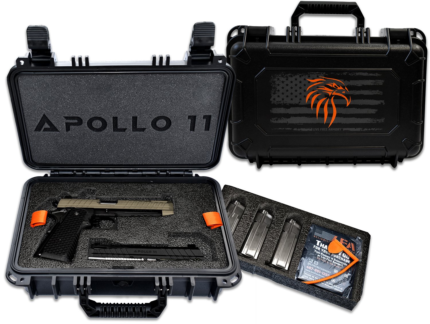 Live Free Armory LFAPF712086 Apollo 11 9mm 17+1 4.15" FDE Cerakote - LFA - 9x19mm