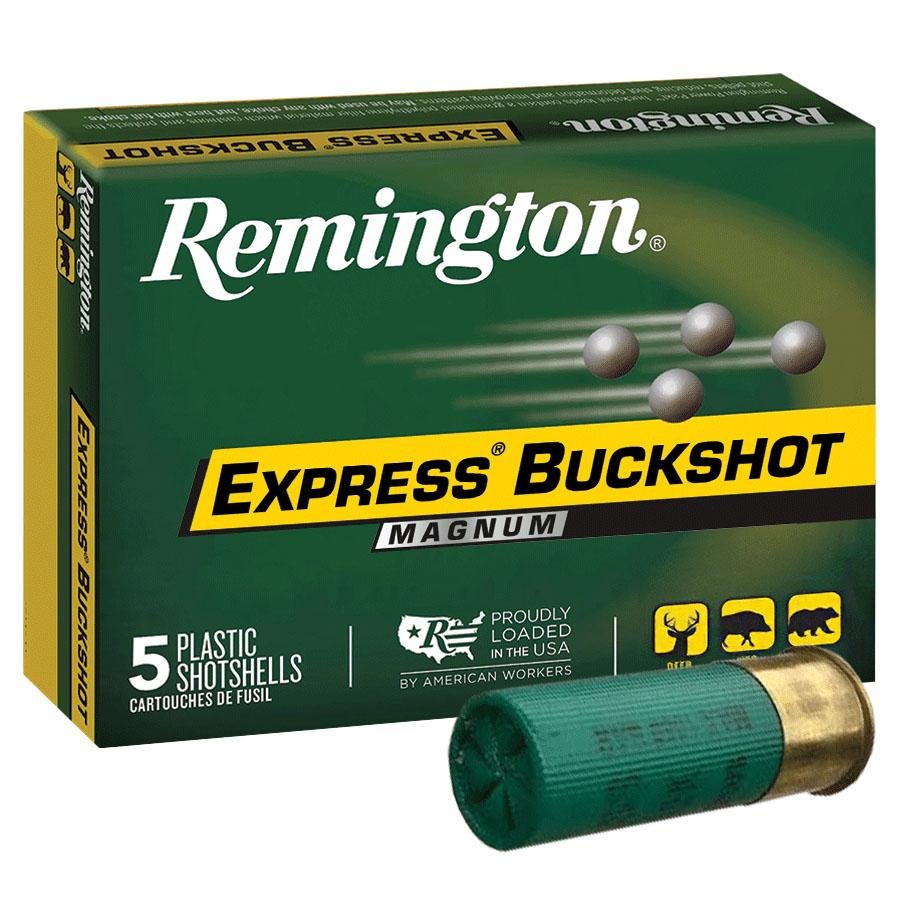 Remington Express Magnum Buckshot Shotgun Ammo 12 ga 3 1/2 MAX 18 plts #00 1125 fps - 5/box