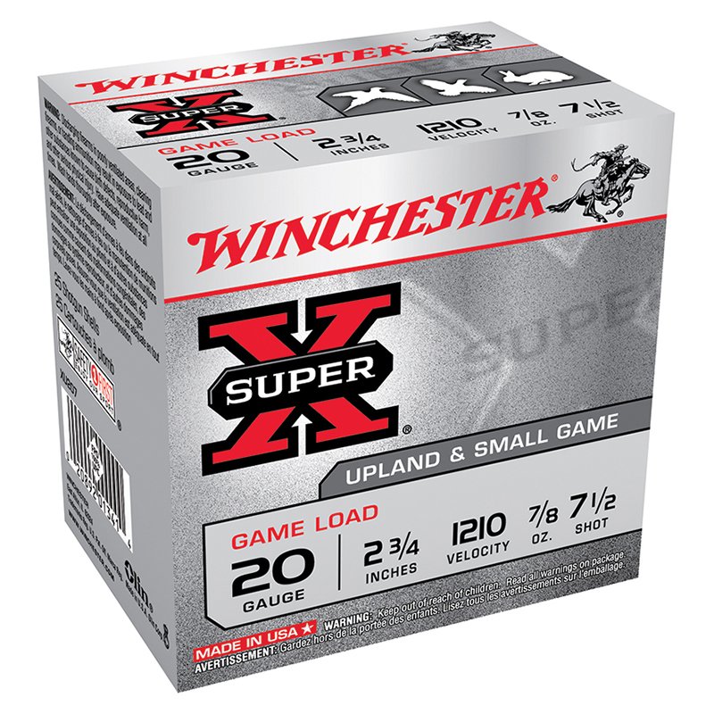 Buy Winchester Super-X 20GA 2.75" 1210FPS 7/8OZ #7.5 250RD Case online