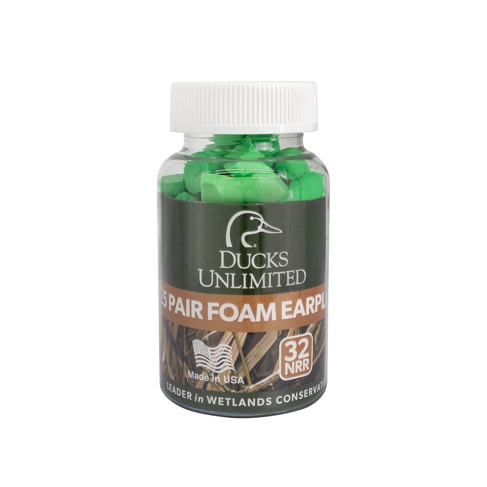 Ducks Unlimited Foam Earplugs 32dB Green 25/pr Jar - Radians