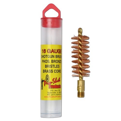 Pro-Shot 16S Bore Brush 16 Gauge Brass Core Bronze Bristles 5/16-27 Thread