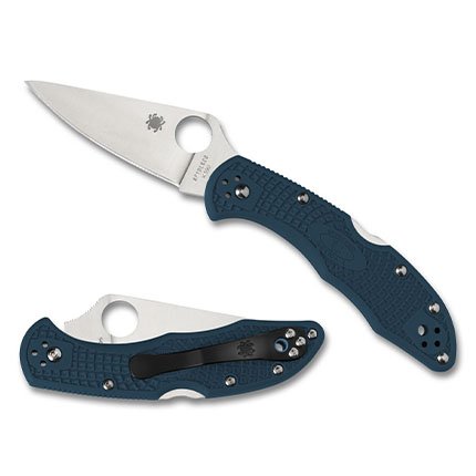 Buy Spyderco C11FPBK390 Delica Blue FRN Flat Ground K390 Steel Knife online