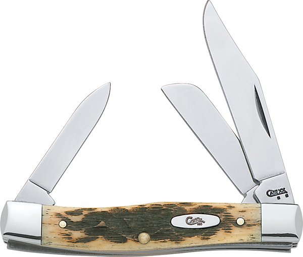 Case Cutlery Medium Stockman Folding Knife 2.57"/1.88"/1.76" Chrome Vanadium Blade Amber Bone Handle - Case Cutlery - CLIP/SHEEPSFOOT/PEN