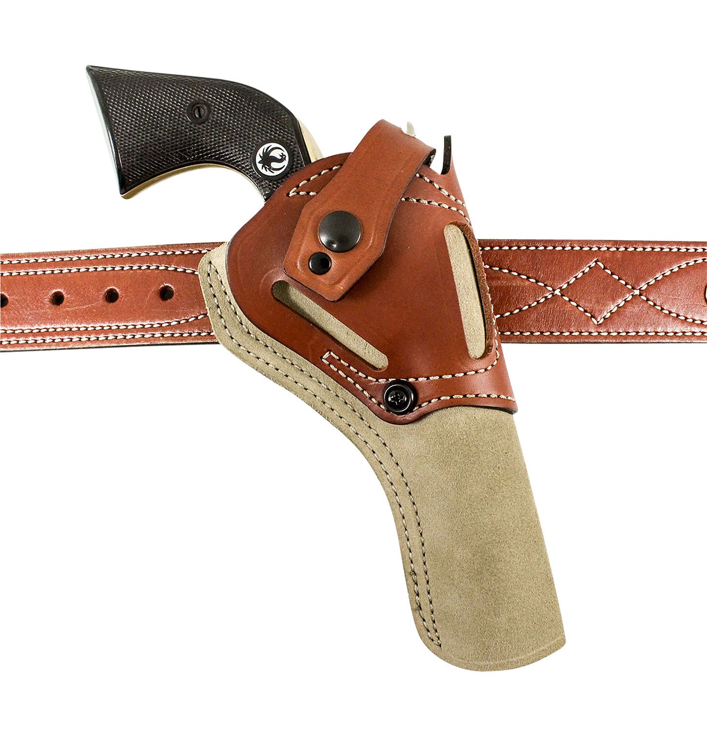 DeSantis 189NJ5XZ0 Wild Hog Leather Holster Ruger Wrangler 7.5" Tan