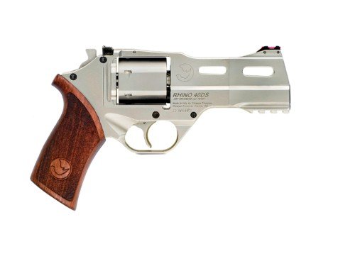 Chiappa Rhino 40SAR 357 Mag 6 Shot 4" Nickel-Plated Steel Barrel & Cylinder, Walnut Grip - Chiappa Firearms - 357 Magnum | 38 Special