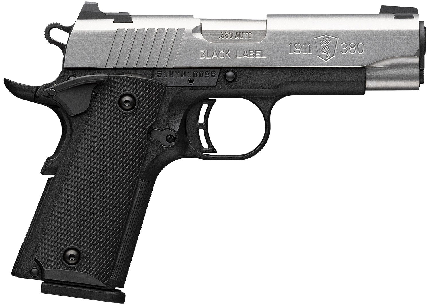 Browning 051119492 1911 Black Label Compact 380 ACP 8+1 3.63"... - Browning - 380 ACP