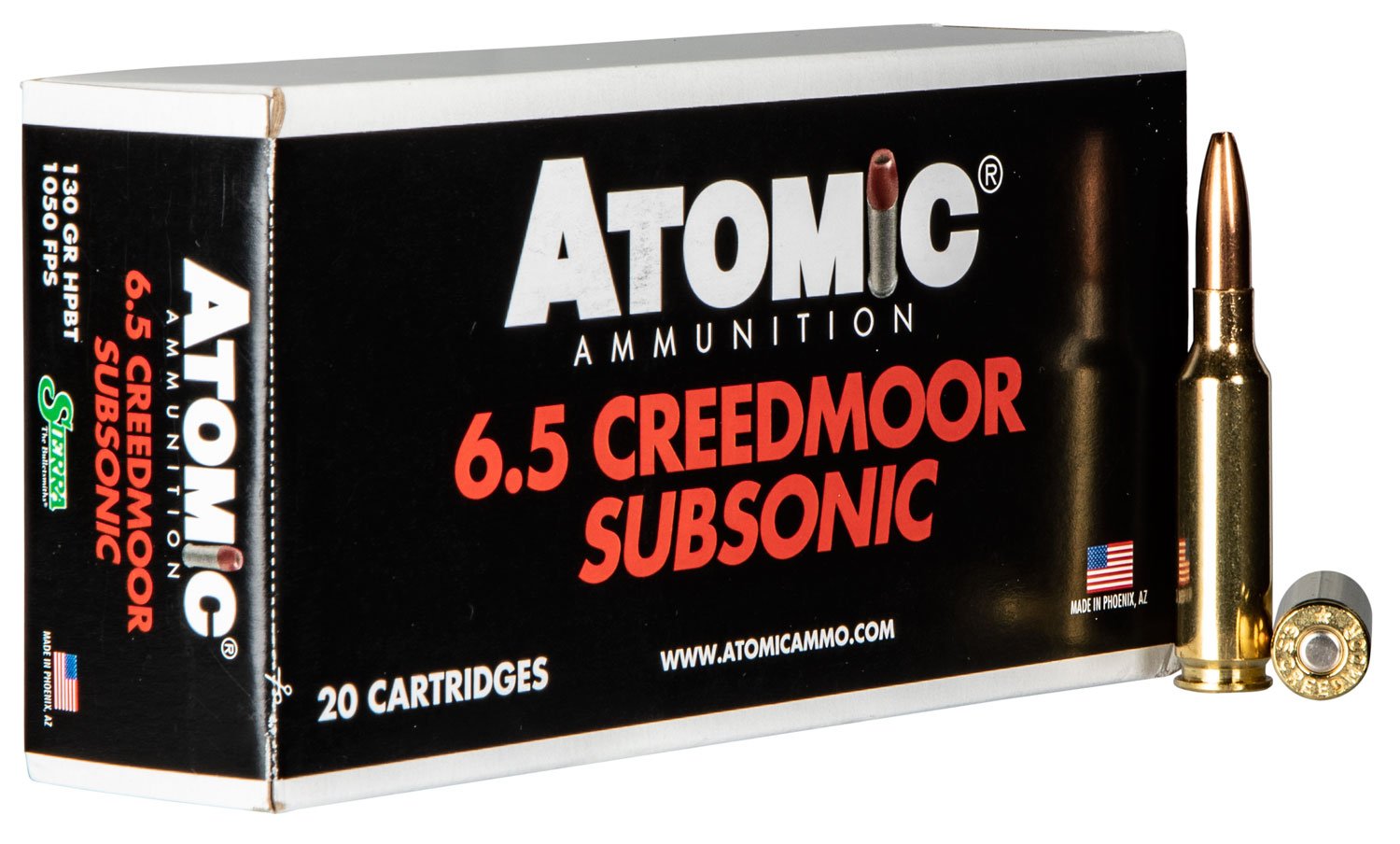 Buy Atomic Ammunition 00476 6.5 Creedmoor 130gr Sierra MatchKing online