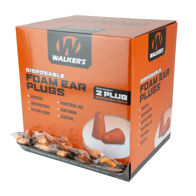 Buy Walker's Ear Plug Orange Foam 1000 Pairs Individually Packaged online