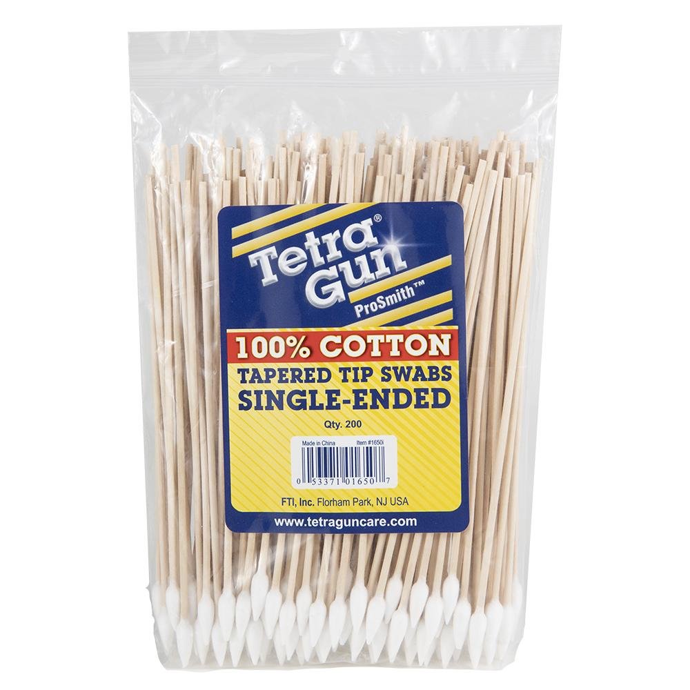 Tetra Gun 1650I ProSmit Tapered-Tip Swabs, 6in Length, 200 Count, 100% Cotton, Ideal for Pistol Rails - Tetra Gun