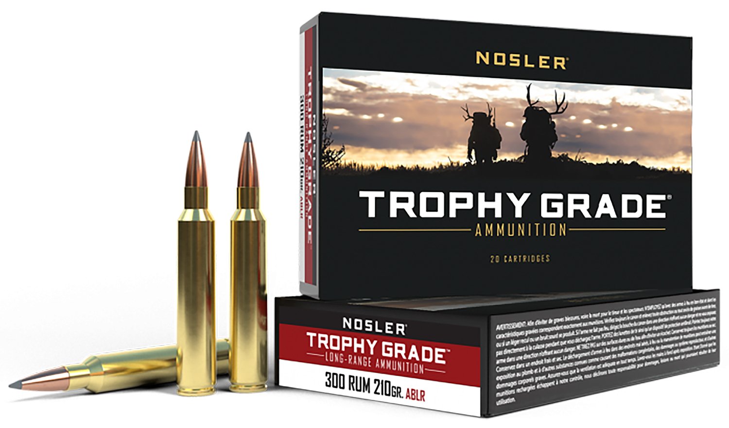 Nosler 60129 Trophy Grade 300 Remington Ultra Magnum 210gr 20 Rounds - Nosler - NOSLER SPITZER ACCUBOND LONG RANGE