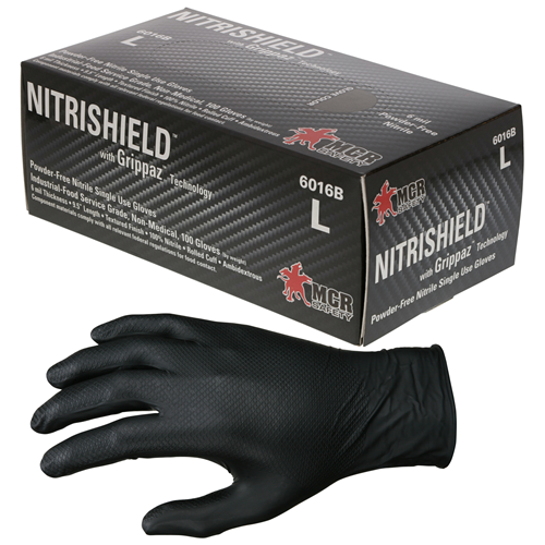 Black 6 Mil Texture Nitrile PF Disp - MCR Safety
