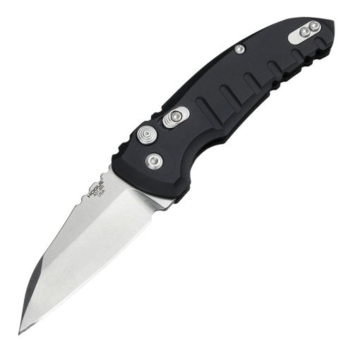 Hogue 24100 A01-Microswitch 2.75" Folder Wharncliffe Blade Tumble Finish Alum Frame - Matte Black