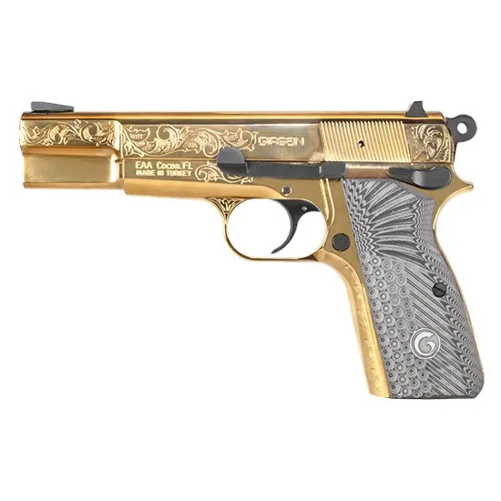EAA Girsan MCP35 390488 9mm Pistol Gold Engraved 15+1 4.87" Barrel - EAA for sale at TheGunDock