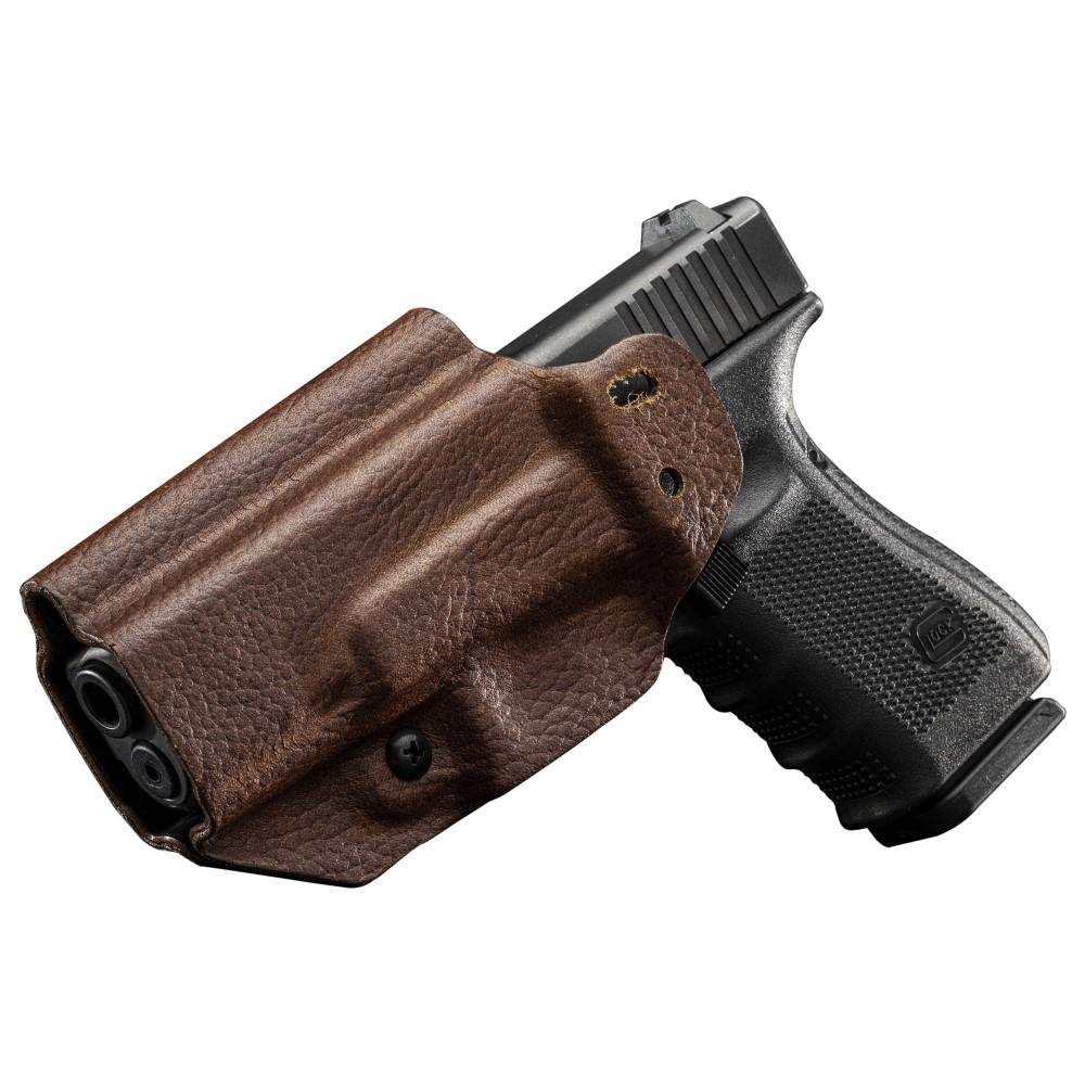 Mission First Tactical H3-GL-1-BR1 Hybrid Leather/Kydex Holster Brown