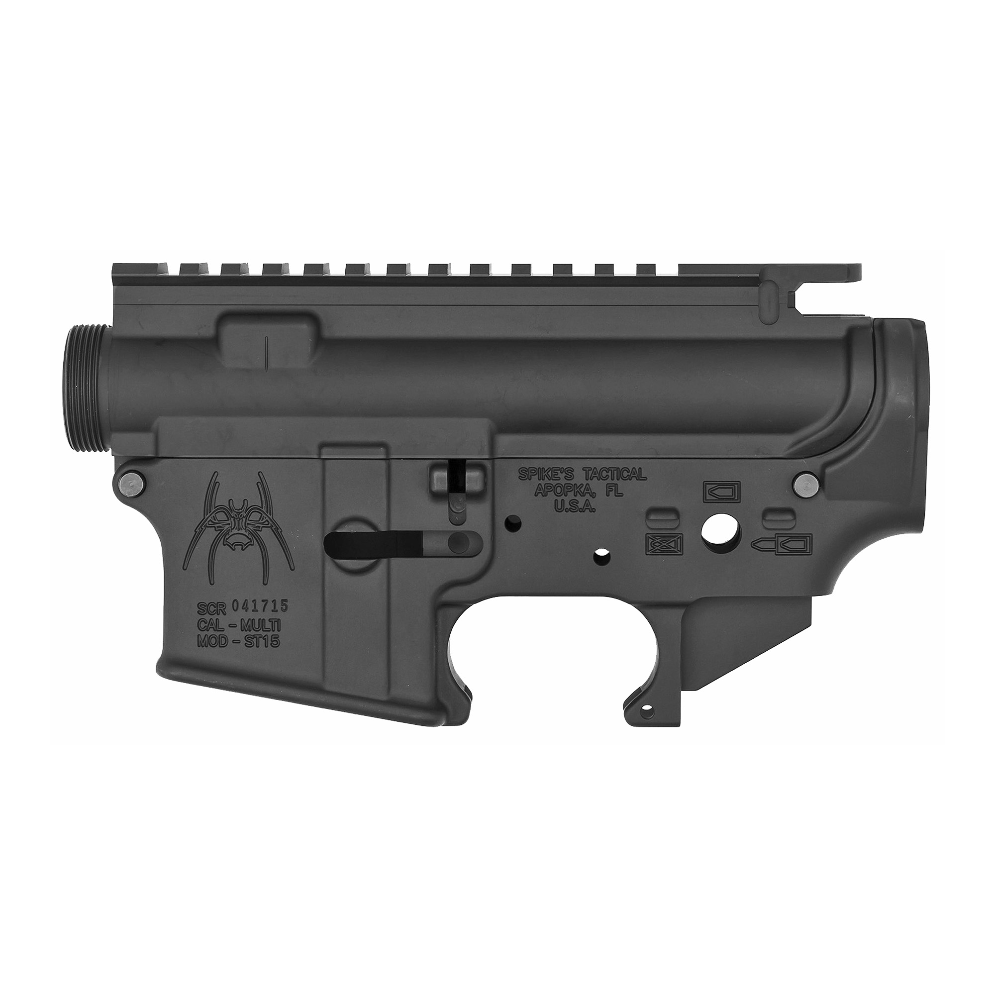Spike's Tactical STS1019 AR-15 Receiver Set, 223/556, Black, Mil-Spec