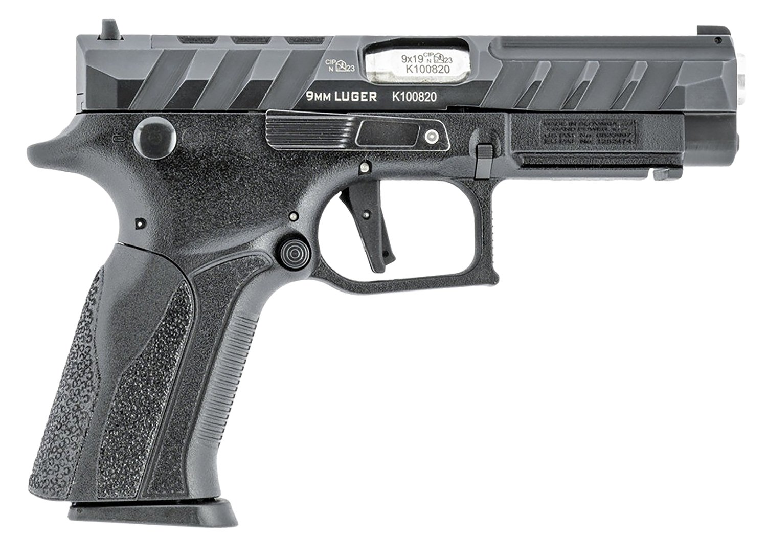 Grand Power 8588005808668 Q100 Mk23 9mm Luger 15+1 4.25" Stainless Rotating Barrel, Black Steel Optic Ready/Serrated Slide, Black Steel Frame w/Accessory Rail & Beavertail, Textured Grip - Grand Power - 9mm Luger (9x19 Parabellum)